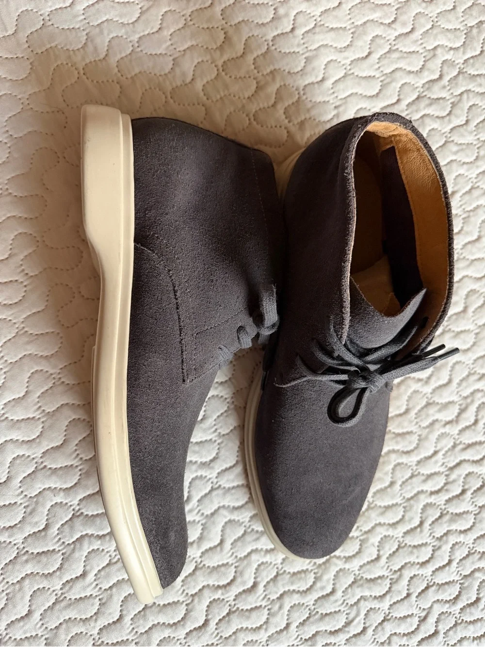 1901 Men's Gray Suede Leather Chukka Desert Boots Lace Up Size 9.5